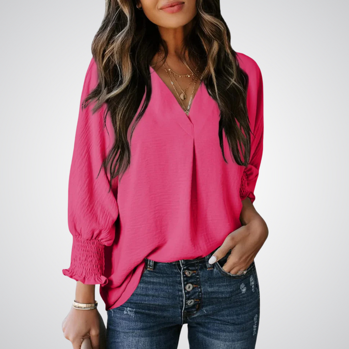 Leila™ | Klassieke V-hals tunic blouse