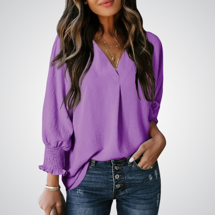 Leila™ | Klassieke V-hals tunic blouse