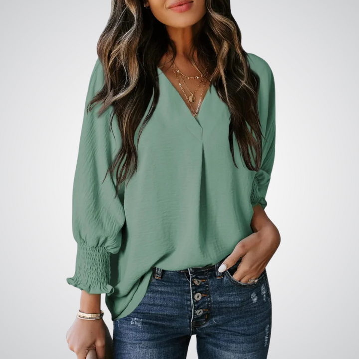 Leila™ | Klassieke V-hals tunic blouse