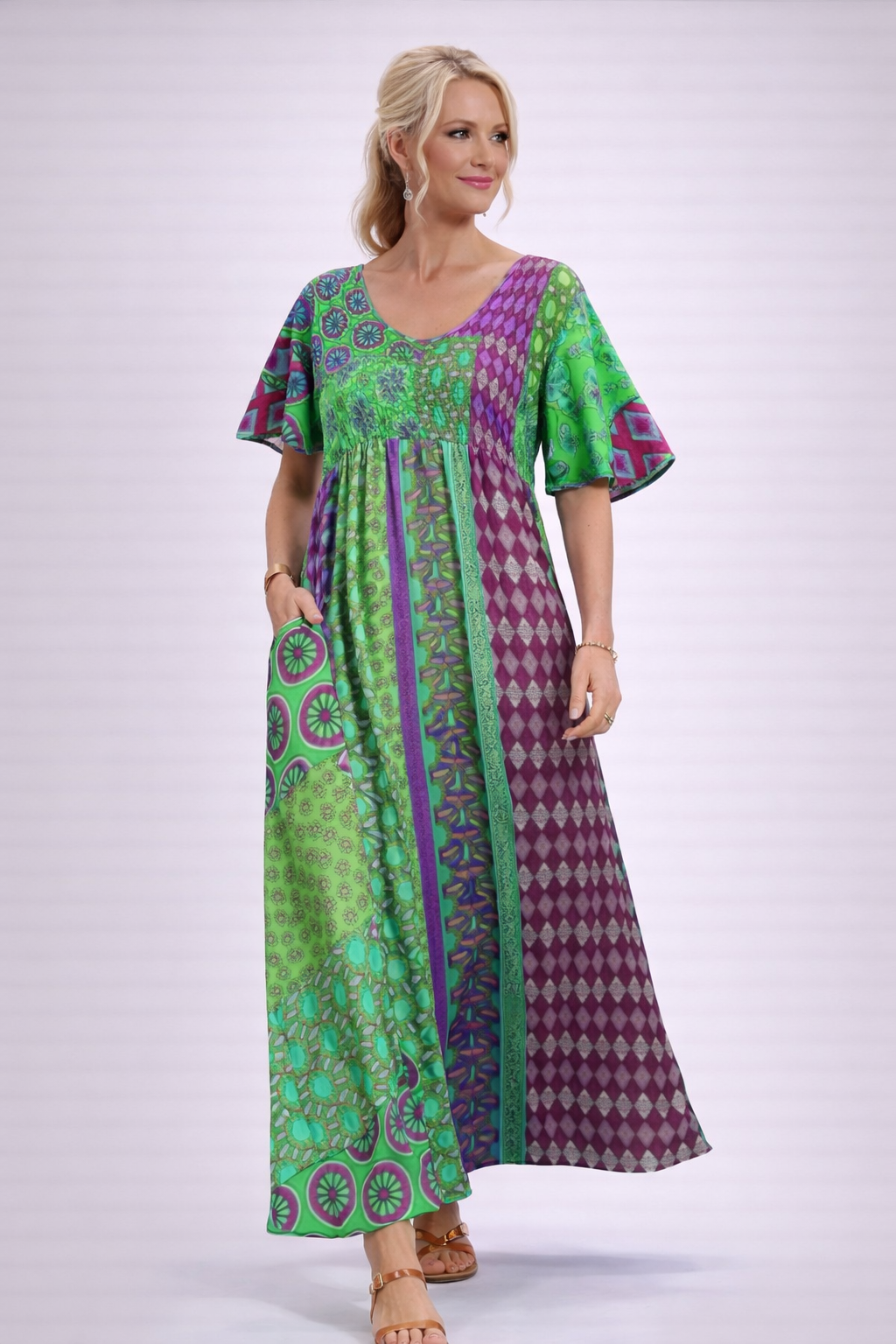 Liora | Met print maxi jurk