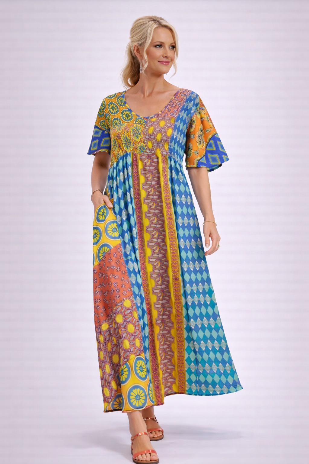 Liora | Met print maxi jurk