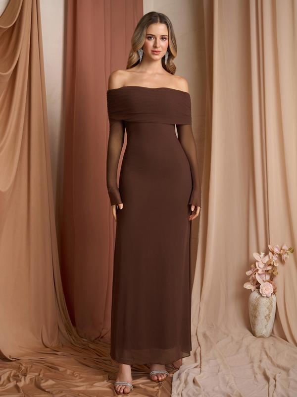 Darcie™ | Off shoulder ruched sequin bodycon avondjurk