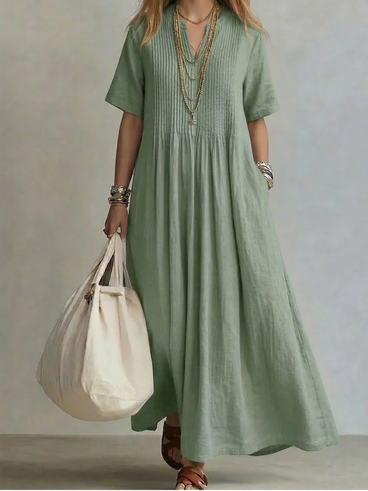 Noor | Elegante soepel vallende pleated jurk