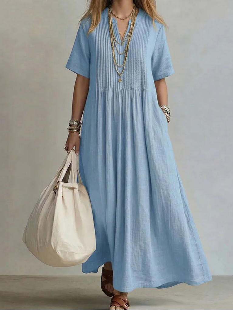 Noor | Elegante soepel vallende pleated jurk
