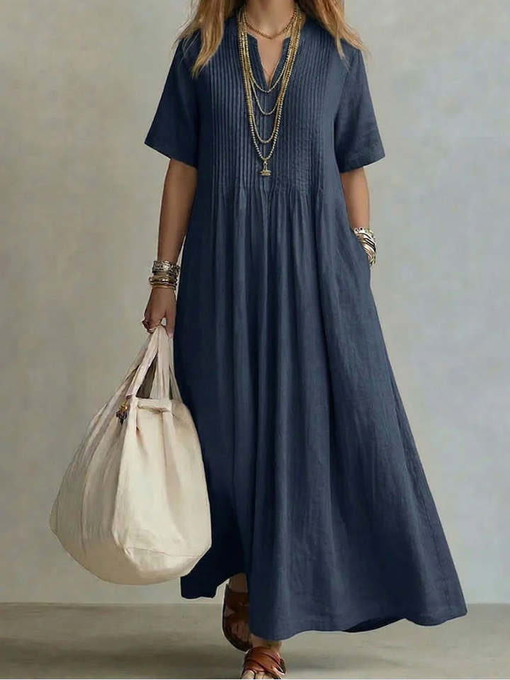 Noor | Elegante soepel vallende pleated jurk