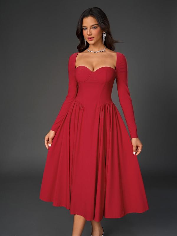 Holly™ | Elegante ruched tie-back sweetheart neck a-line jurk for parties