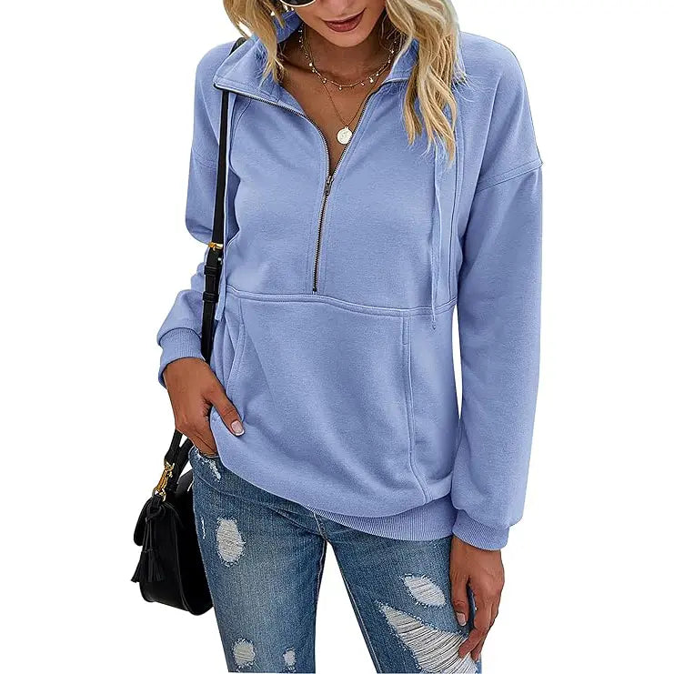 Annie™ | Lapel zip-up sweatshirt voor dames casual pullover