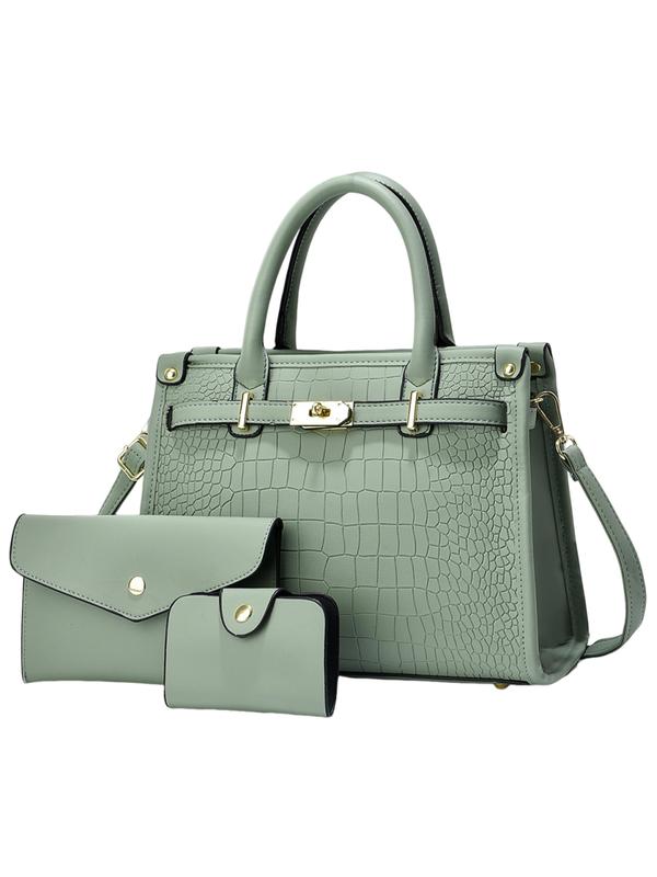 Alenor™ | Crocodile embossed grote capaciteit crossbody handtas set