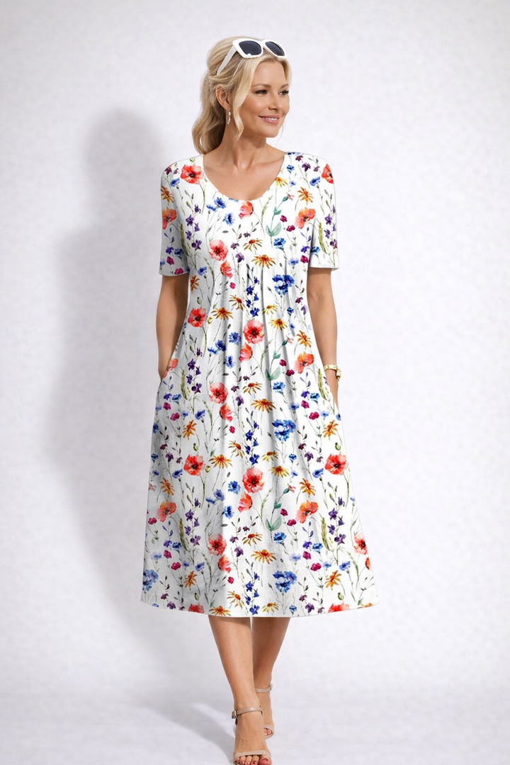 Elarisse | Bloemen midi jurk