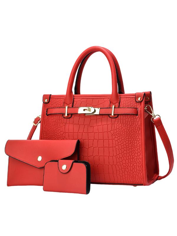 Alenor™ | Crocodile embossed grote capaciteit crossbody handtas set
