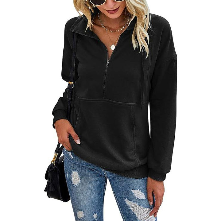 Annie™ | Lapel zip-up sweatshirt voor dames casual pullover