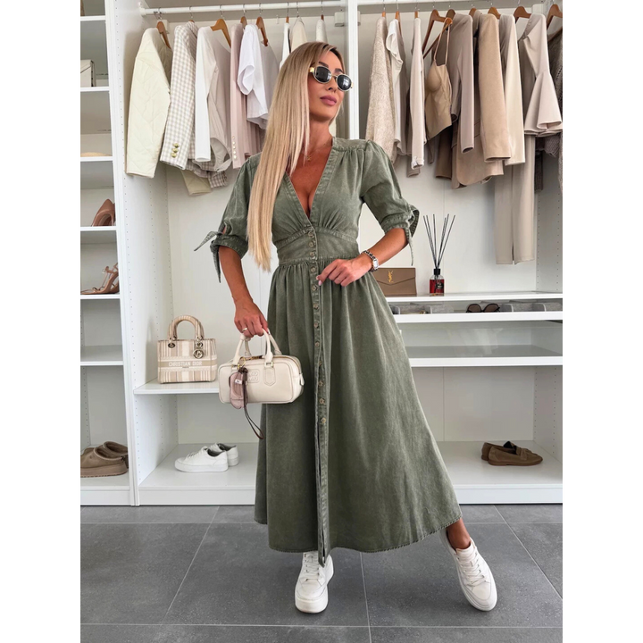 Maelle™ | Elegante V-hals midi jurk