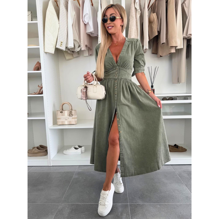 Maelle™ | Elegante V-hals midi jurk