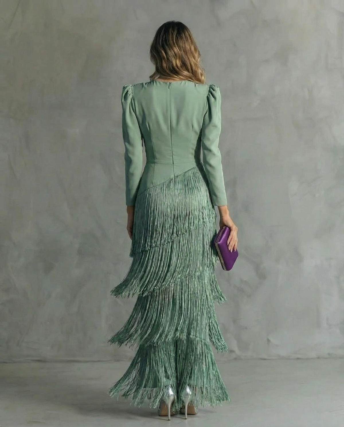 Clara | Elegante jurk with fringe sleeves