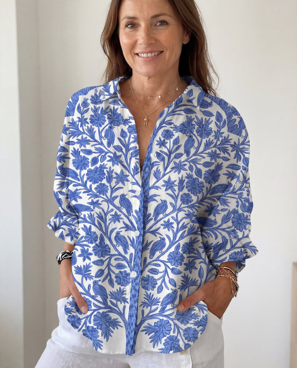 Isabelle | Blue bloemen blouse