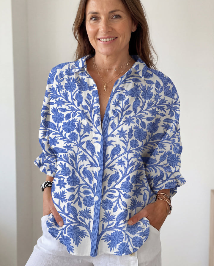 Isabelle | Blue bloemen blouse