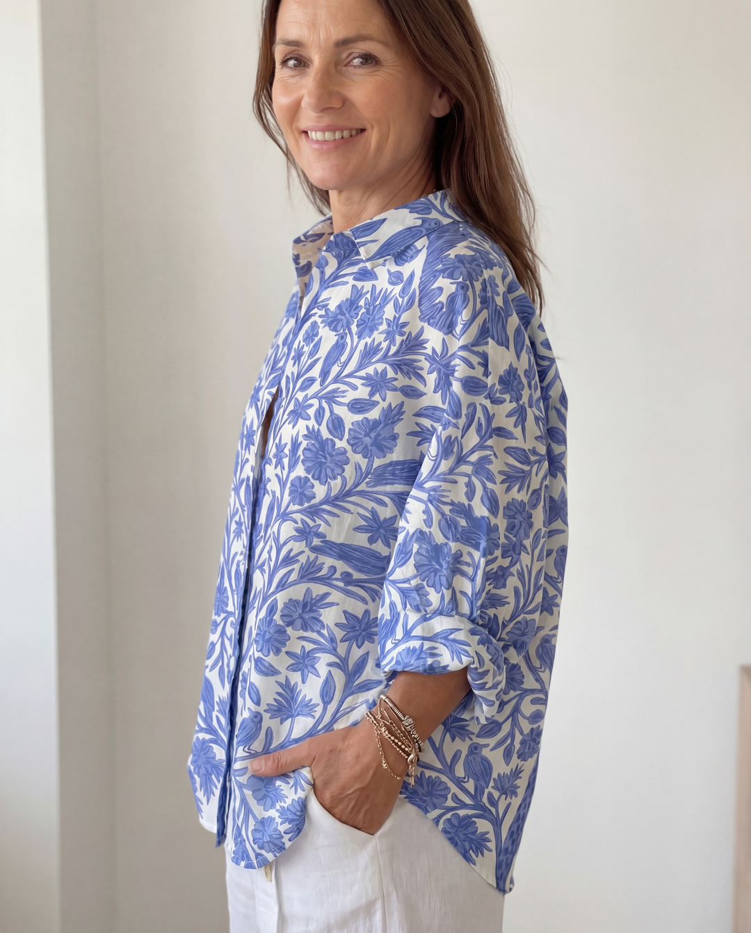 Isabelle | Blue bloemen blouse