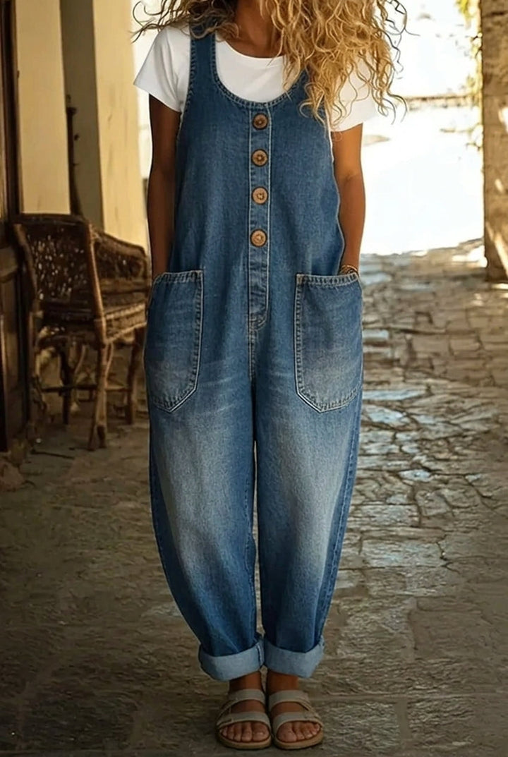 Saylor | Vintage washed cotton denim overalls