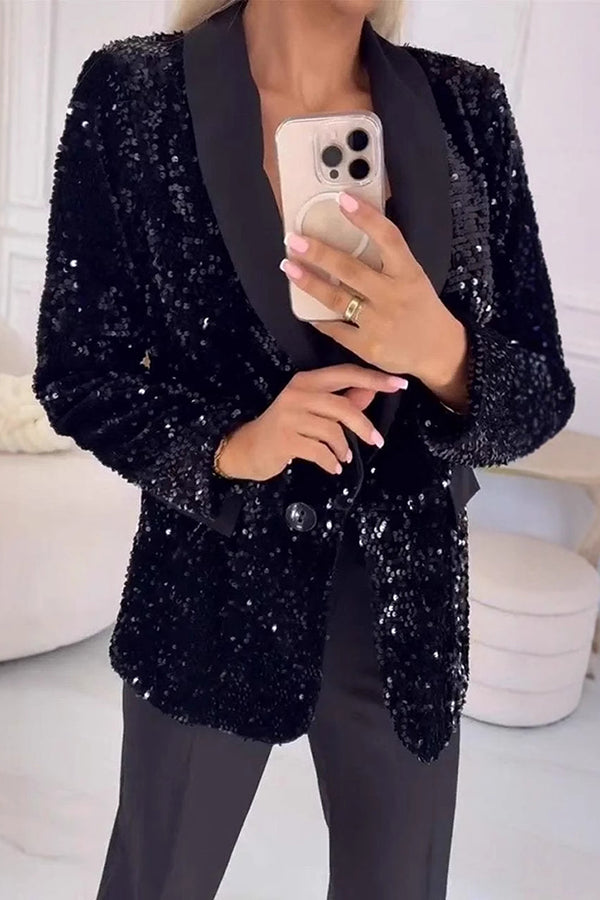 Luxara™ | Shimmer sequin blazer