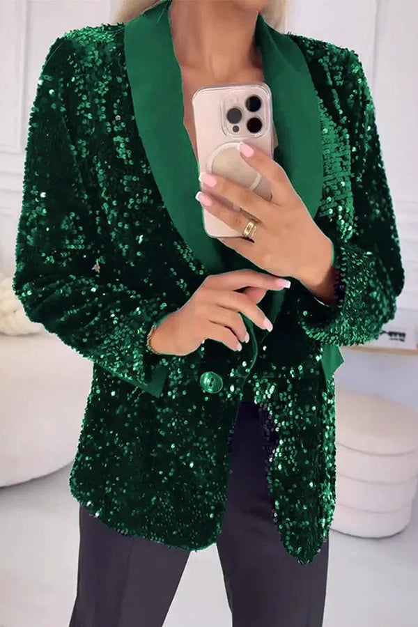 Luxara™ | Shimmer sequin blazer