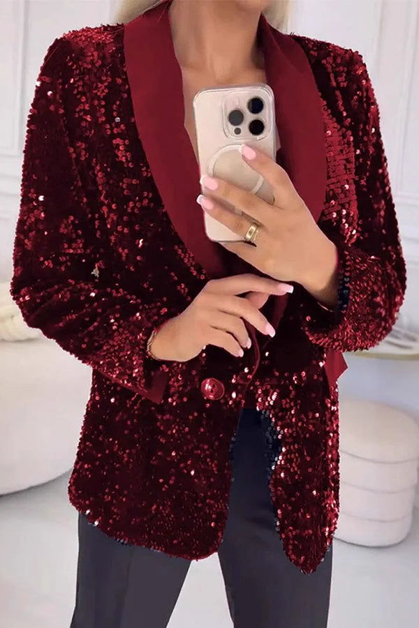 Luxara™ | Shimmer sequin blazer