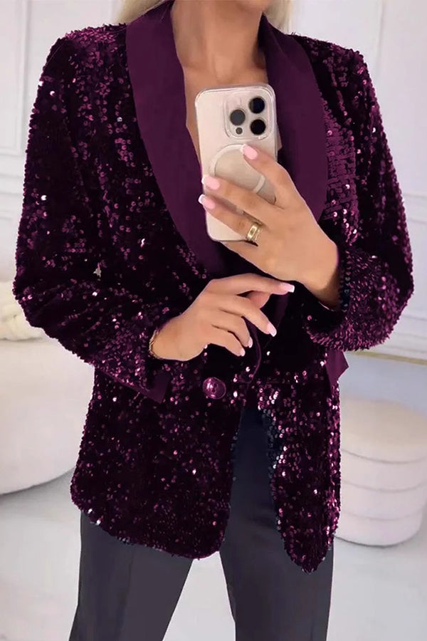 Luxara™ | Shimmer sequin blazer