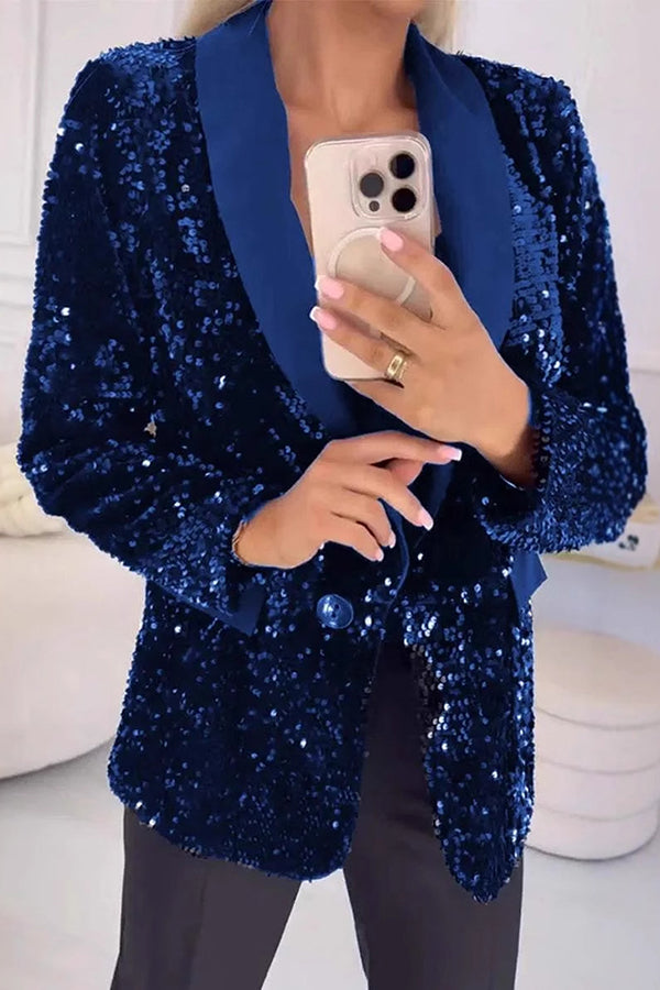 Luxara™ | Shimmer sequin blazer