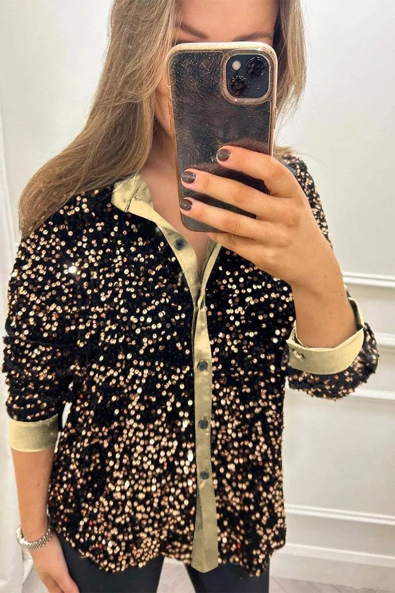 Ciara™ | Shimmer sequin shirt
