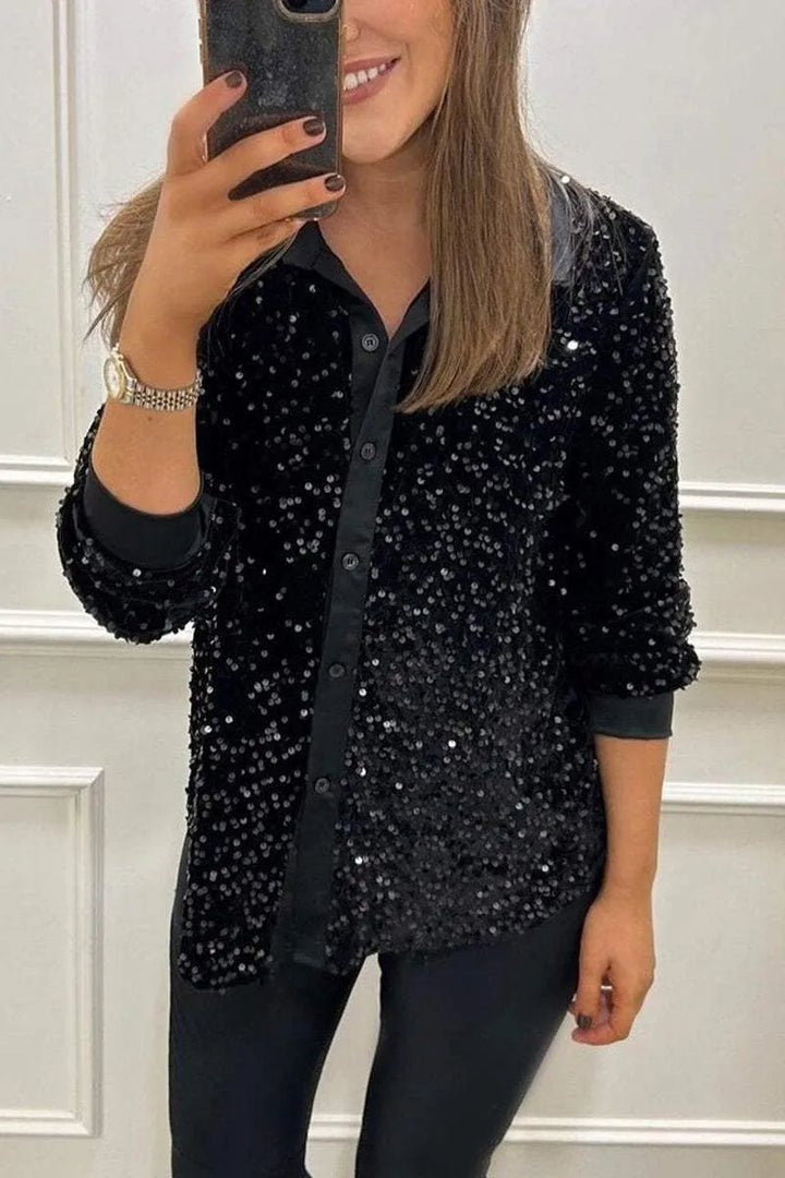 Ciara™ | Shimmer sequin shirt