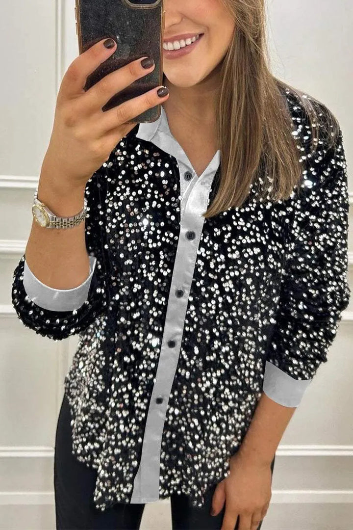 Ciara™ | Shimmer sequin shirt