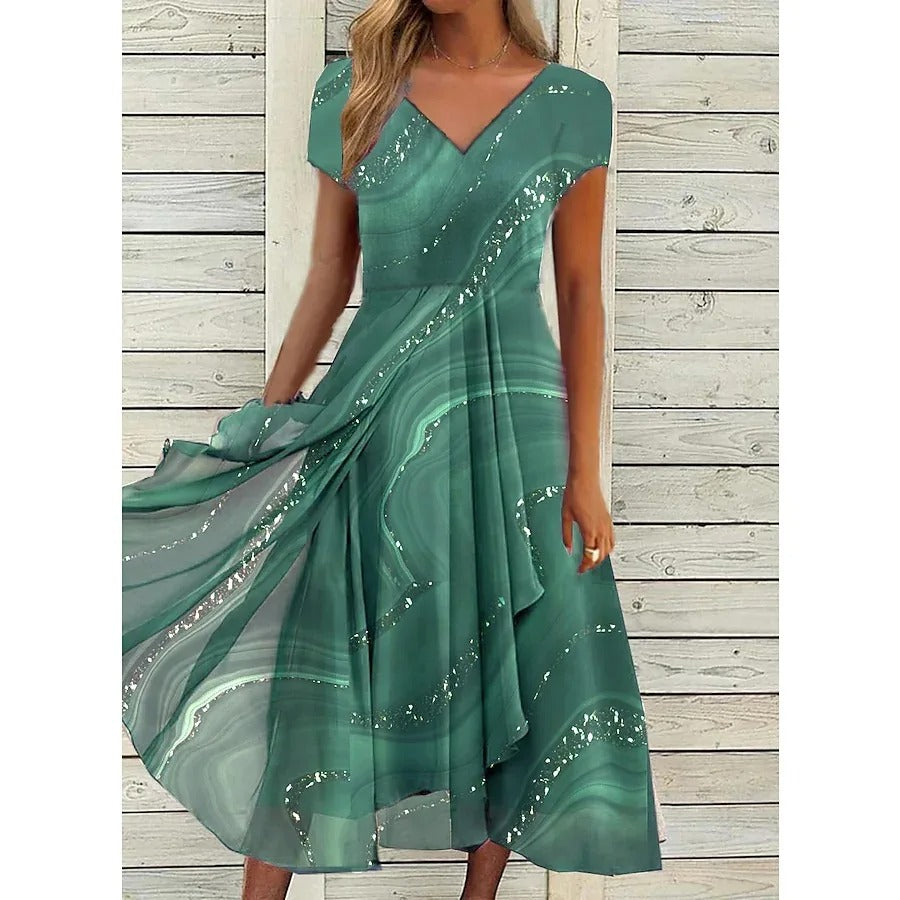 Lyanna™ | Soepel vallende V-hals midi jurk