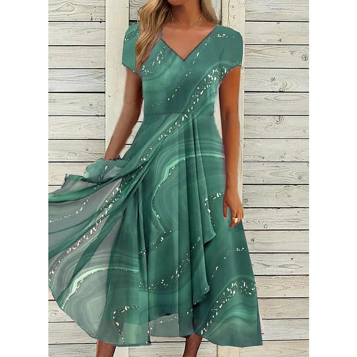 Lyanna™ | Soepel vallende V-hals midi jurk