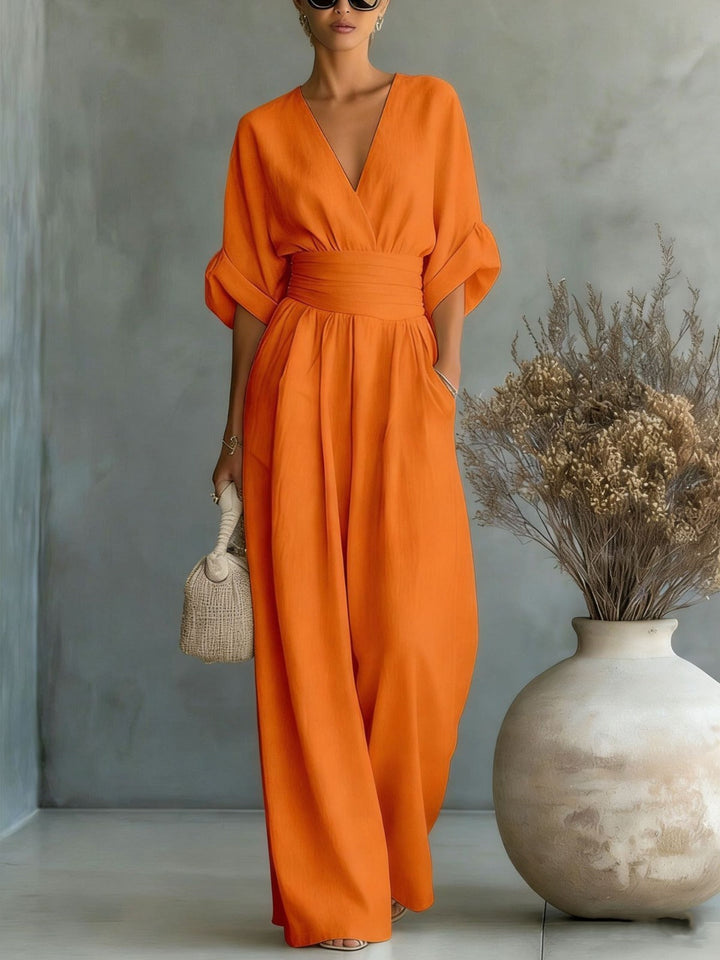 Georgina | Elegante wide-leg jumpsuit met diepe V-hals