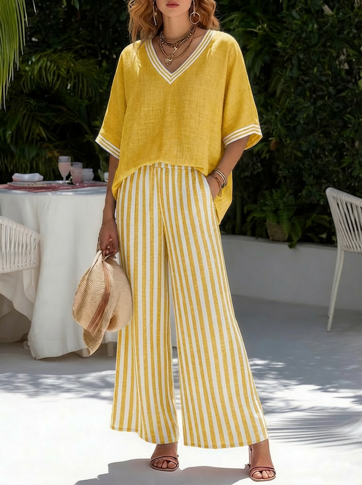 Rosa | Two-piece gestreepte set