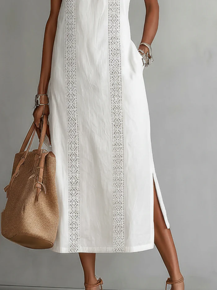 Jimena | Cotton linen midi jurk