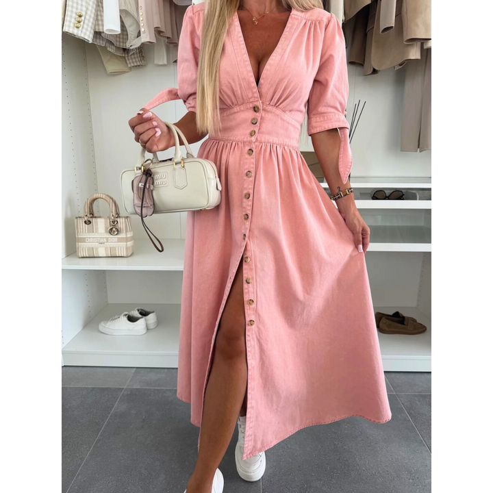 Maelle™ | Elegante V-hals midi jurk