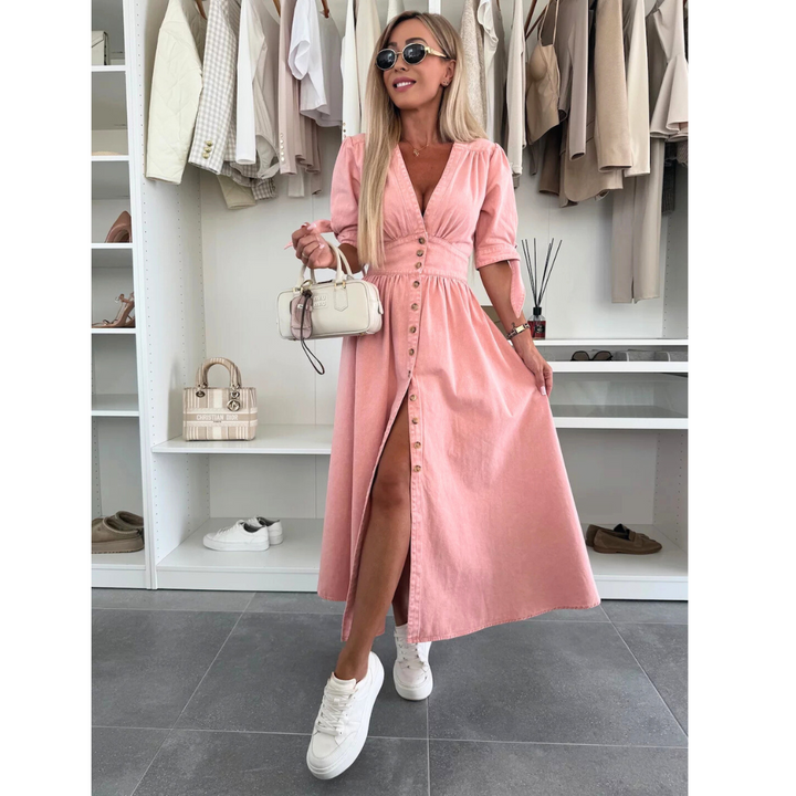 Maelle™ | Elegante V-hals midi jurk