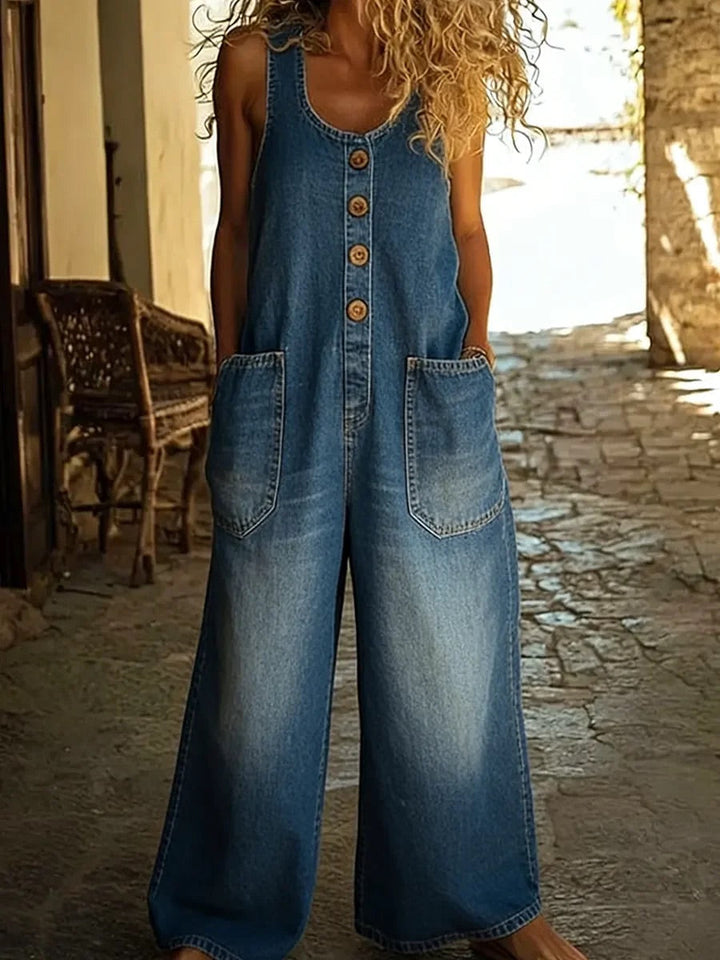 Saylor | Vintage washed cotton denim overalls