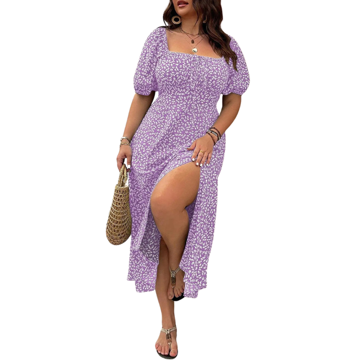 Serene™ | Elegante plus size tie front bloemenjurk