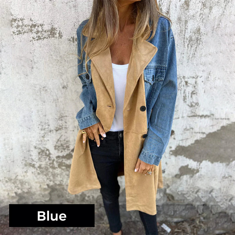 Elora™ | Two-tone denim trench