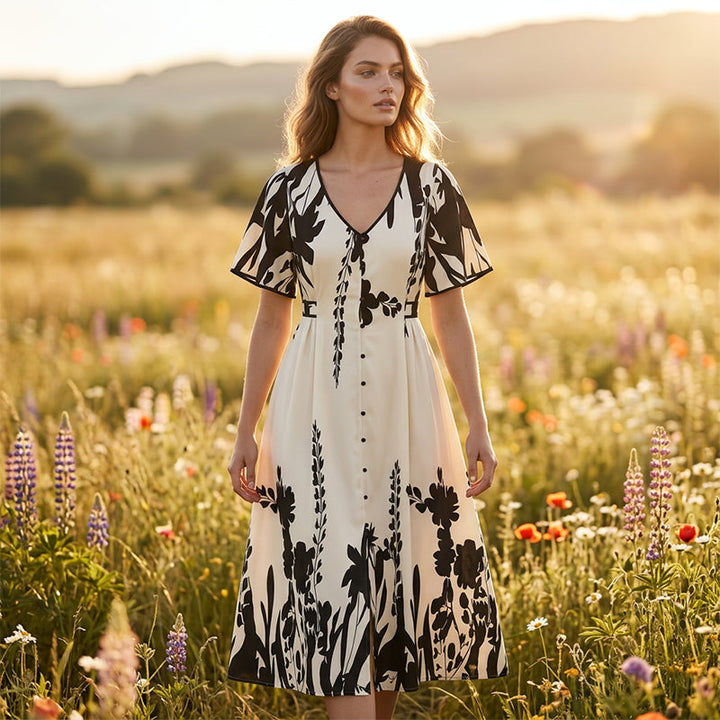 Julavie | Botanical midi jurk