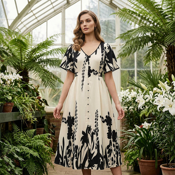 Julavie | Botanical midi jurk