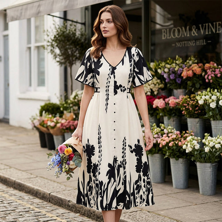 Julavie | Botanical midi jurk