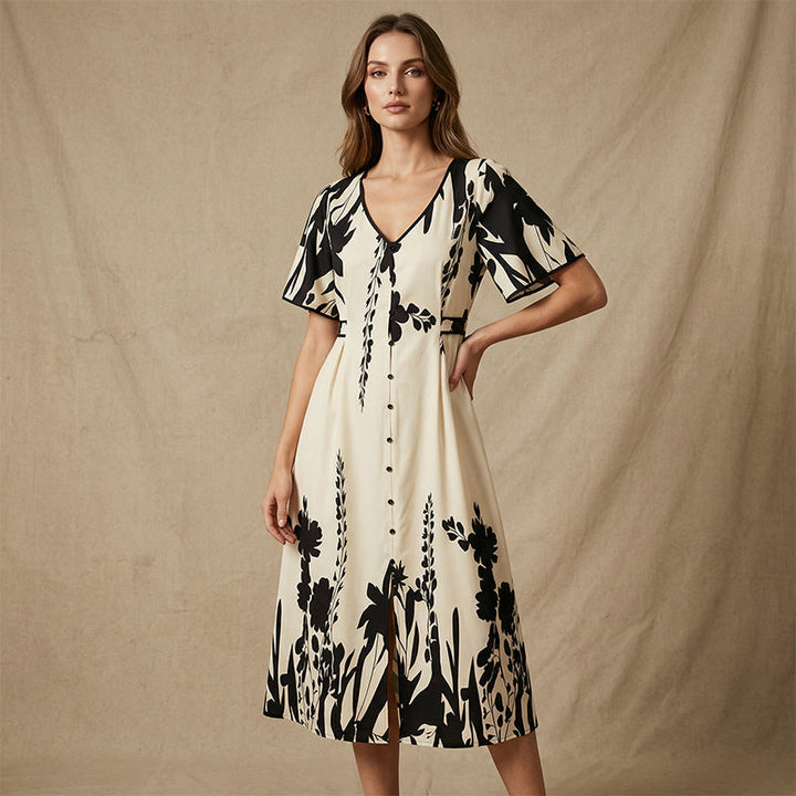 Julavie | Botanical midi jurk