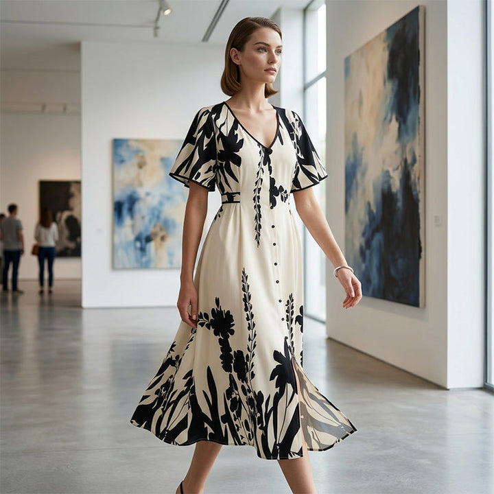Julavie | Botanical midi jurk