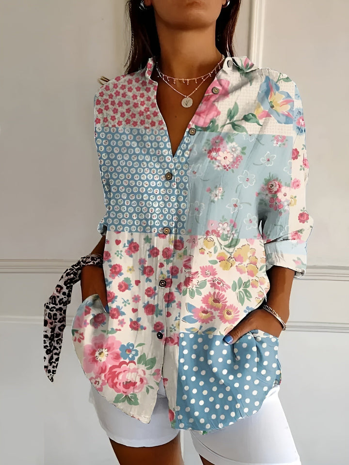 Melodie™ | Elegante bloemen button shirt
