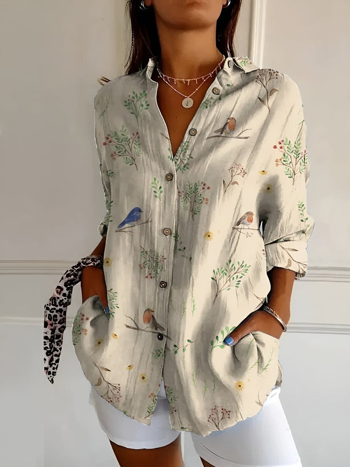 Melodie™ | Elegante bloemen button shirt
