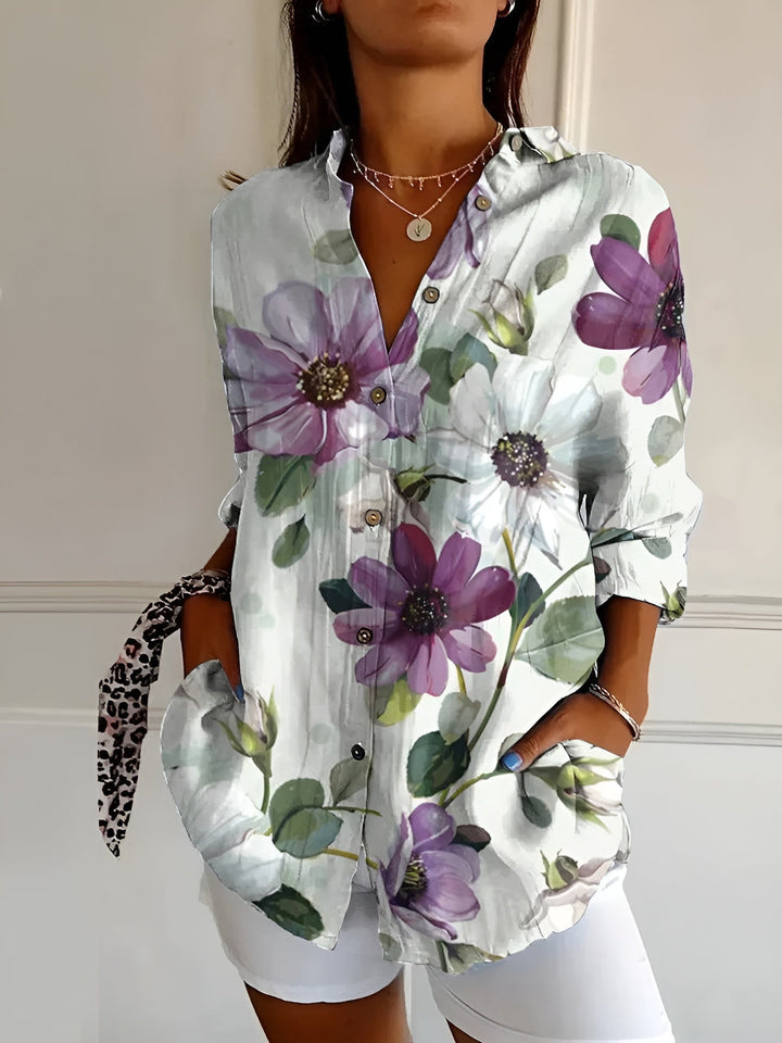 Melodie™ | Elegante bloemen button shirt