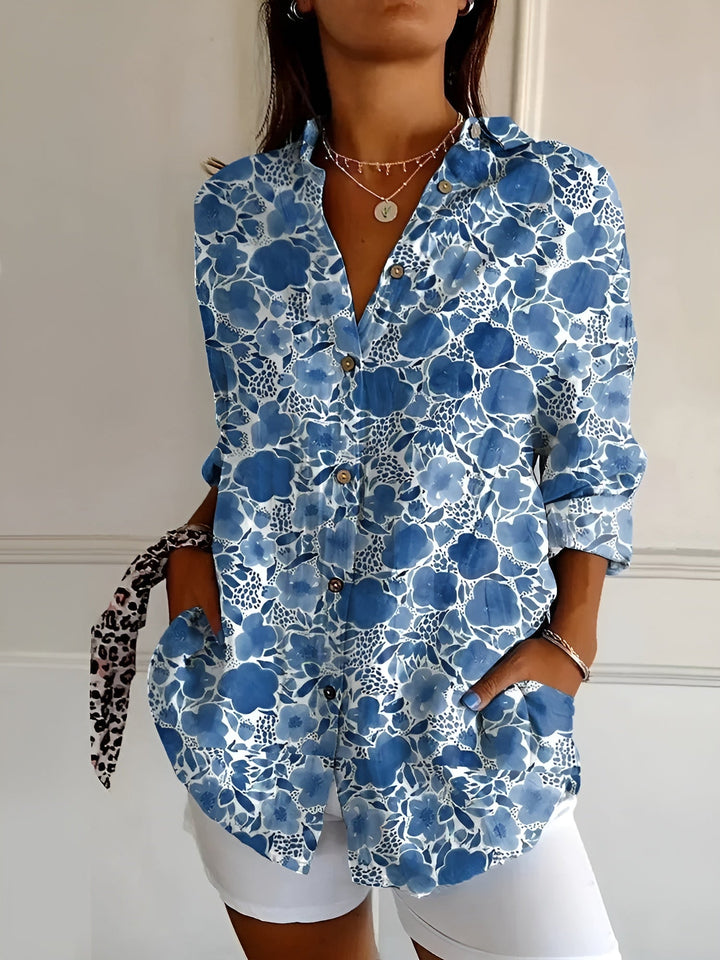 Melodie™ | Elegante bloemen button shirt
