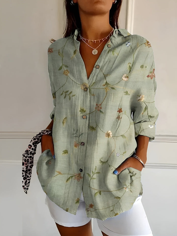 Melodie™ | Elegante bloemen button shirt